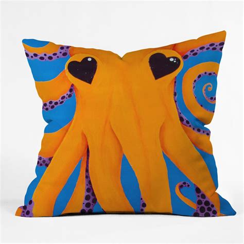 Throw pillows add color and texture to a room and help make furniture more wash on delicate. Mandy Hazell Wish I Was An Octopus Throw Pillow (With ...