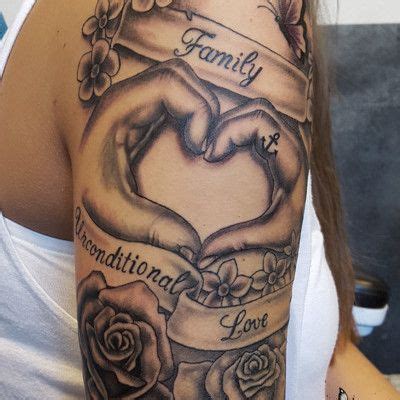 What flower symbolizes love and family. family love flowers hands tattoo | Mother tattoos, Mom ...