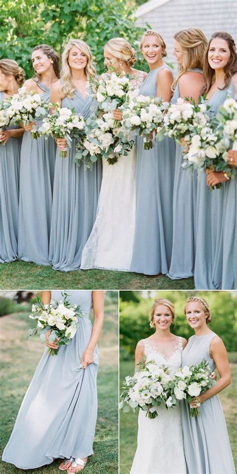 Unlike many other brides, you should pick the least expected colour when looking for the best bridesmaid dresses. 30 + Steel Blue and Dusty Blue Bridesmaid Dresses in 2020 ...