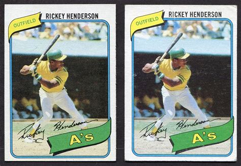 Jun 06, 2021 · 1980 topps #482 rickey henderson rookie card bgs bccg 8 ex+. Lot Detail - 1980 Topps #482 Rickey Henderson Rookie Card Pair of Raw Cards