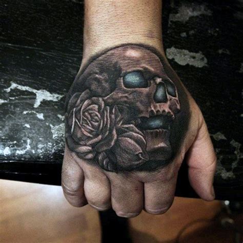 Roses are frequently related to girls. 80 Skull Hand Tattoo Designs For Men - Manly Ink Ideas ...