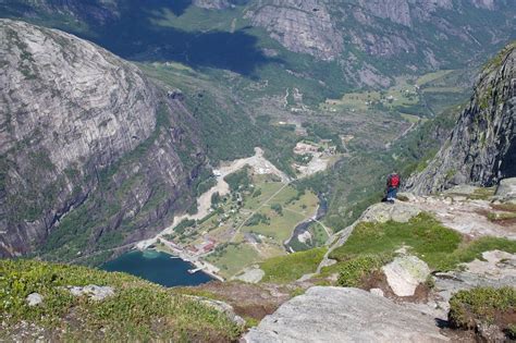 The village has a small chapel with room for 150 people. View on Lysefjord Lysebotn Camping from above | On the way ...