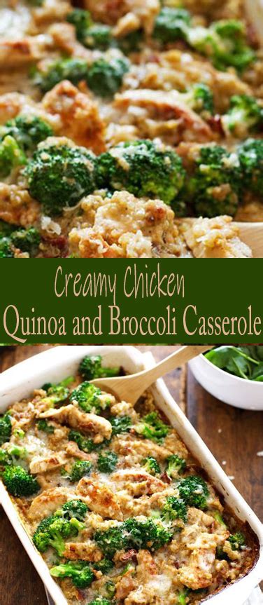 Creamy chicken quinoa and broccoli casserole. Creamy Chicken Quinoa and Broccoli Casserole - Heyle Kitchen