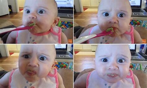 Once the baby is in the water, watch the. Mother feeds fussy baby an avocado for the first time ...