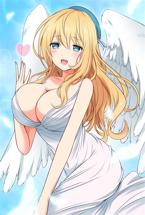 Long hair, blonde, blue eyes, anime, anime girls hd. Wallpaper : illustration, blonde, long hair, anime girls, blue eyes, wings, angel, dress ...