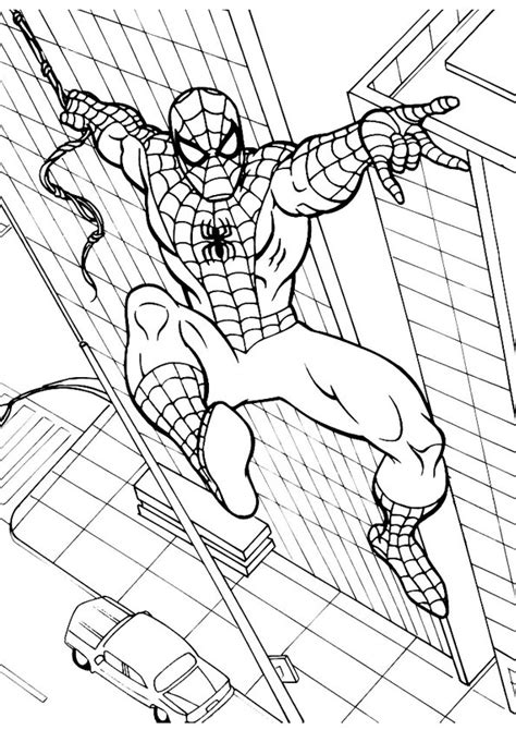 Empire state building coloring page for kids Coloring Pages | Spiderman jumping from Building