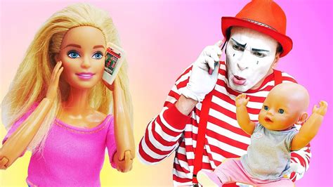 I've got a daddy so please don't try anything. Barbie, clown and Baby doll: Funny video for children ...