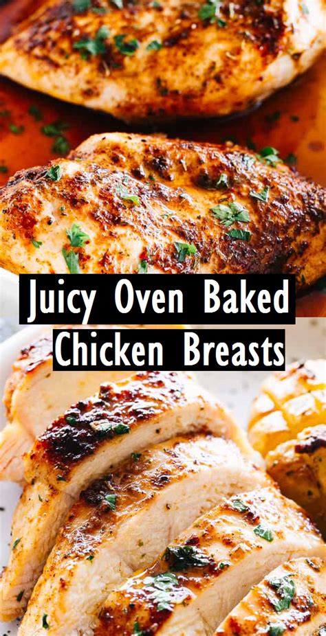 You'll pound down (or butterfly) the chicken until it's thin and even. Juicy Oven Baked Chicken Breasts - Easy Recipes