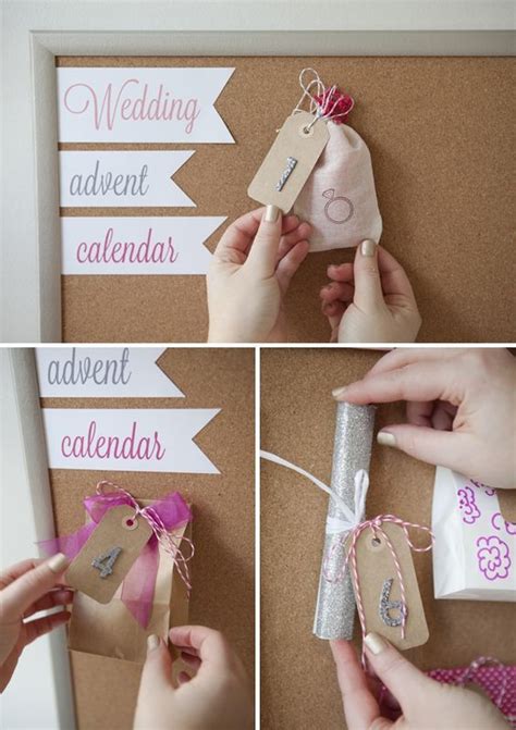 Using your favorite adhesive, apply the 'wedding advent calendar' design. How to make a wedding advent calendar! | Unique bridal ...