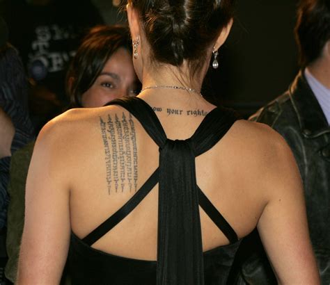 It covers up the abstract lines tattoo she had done together with her ex billy bob thornton. Angelina Jolie Tattoo Khmerhelenasaurus