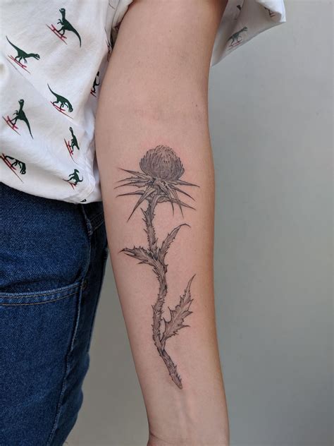 We are open on an appointment only basis. Thistle tattoo from Ligia at Gristle tattoo in Brooklyn ...