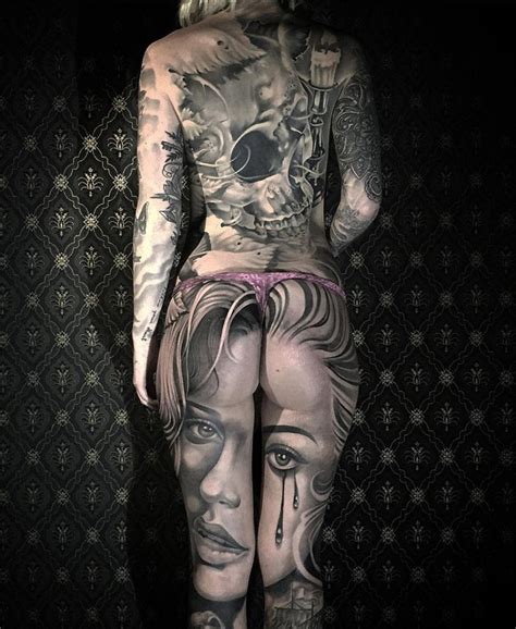 Leg tattoos can be incredibly masculine and cool when done right. Portrait & Skull Back & Legs Tattoo | Best tattoo design ideas