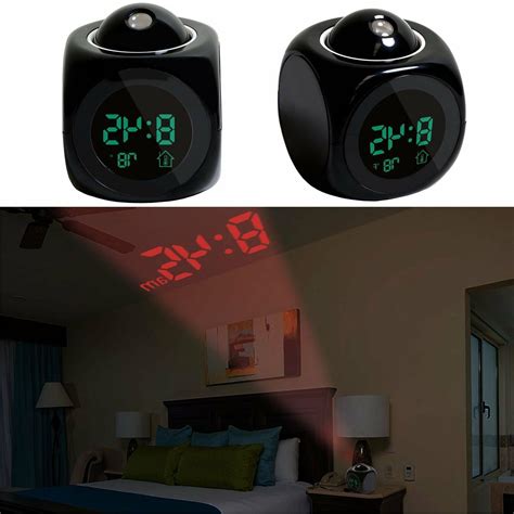 Most models have an adjustment feature so that you can individually determine the exact location of the display. Alarm Clock LED Wall/Ceiling Projection LCD Digital Voice