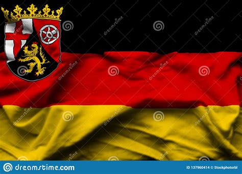 Rhineland-palatinate Germany Realistic Flag Illustration. Stock Illustration - Illustration of ...