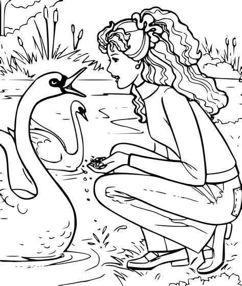 Épinglé par géorgina kincaid sur coloriages raiponce. Coloriage Barbie : Lac de cygnes à imprimer sur COLORIAGES ...