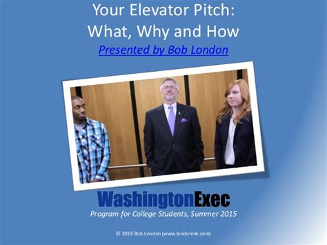 An elevator pitch, otherwise known as an elevator speech, is a short but powerful response you give to someone who asks about your background. The College Student's Elevator Pitch: 7 immutable ...