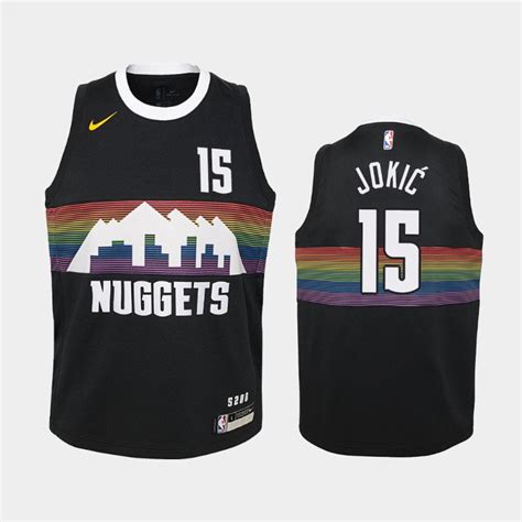 This year's iconic nike denver nuggets jersey is a tribute to the city and the things that make it great. Youth Denver Nuggets #15 Nikola Jokic Black City jersey