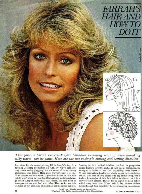 These golden tinted 1970s flicks are synonymous with the bombshell. Farrah Fawcett haircut and styling instructions! Woohoo ...