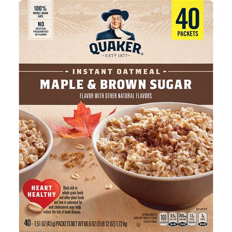 Check spelling or type a new query. Quaker, Maple & Brown Sugar Flavor, Instant Oatmeal ...