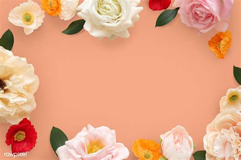 Maybe you would like to learn more about one of these? Pastel flowers on orange background | premium image by ...