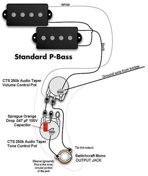 J bass upgrade wiring kit fits fender jazz bass cts pots orange drop.047uf cap. Squier P Bass Wiring Diagram