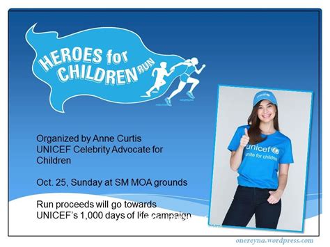 A confirmation email has been sent to the address you supplied. UNICEF's Celebrity Advocate Anne Curtis to Run for ...