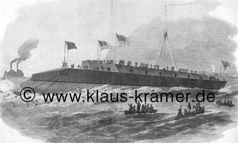 American casemate ironclad uss dunderberg 1862. Ironclads - die Panzerschiffe des Amerikanischen Bürgerkriegs prägen einen neuen Schiffstyp