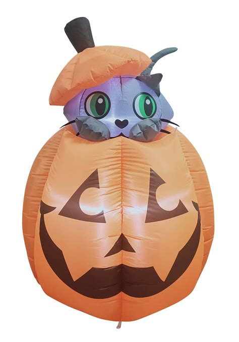 The most common animated halloween decorations material is latex. Animated Inflatable 5 Ft Cat in Pumpkin Halloween Decoration