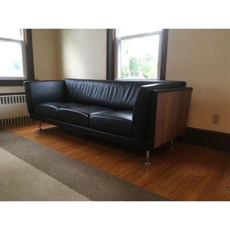 Your sofa is the place you congregate with your best friends and a. Mid-Century Modern Replica Goetz Black Leather Sofa | Chairish