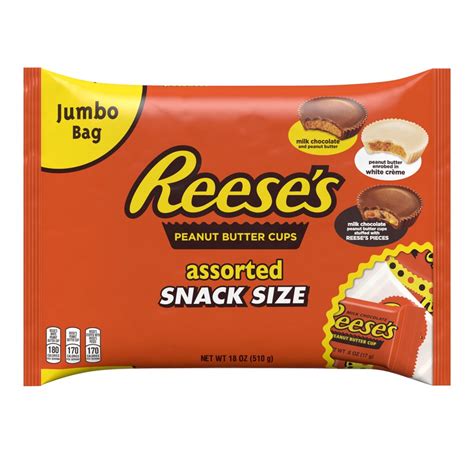How will you measure precise amount of peanut butter in grams or ounces, if you have no scales? Reese's, Halloween Peanut Butter Cups Assorted Snack Size ...