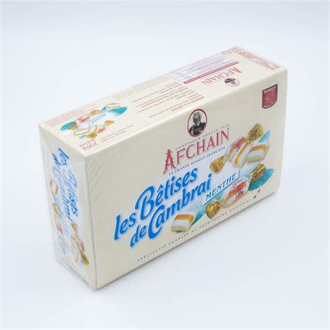 Bêtises de cambrai ( betiz də kɑ̃bʁɛ ) are a french boiled sweet made in the town of cambrai. Coffret bêtises de Cambrai - 250g | Douceurs du Palais