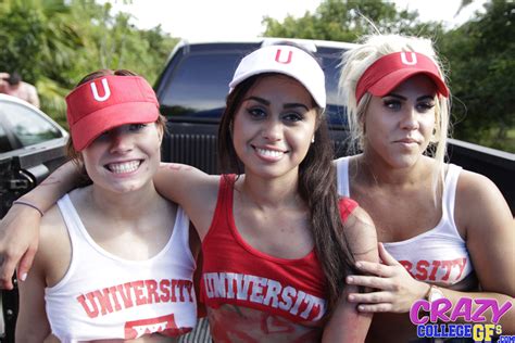 Banging dorm room party gets crazy. Tara in "Team Spirit" on Crazy College GFs