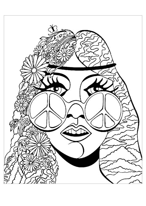 Explore 623989 free printable coloring pages for your kids and adults. Fille psychedelique et papillon - Psychédélique ...