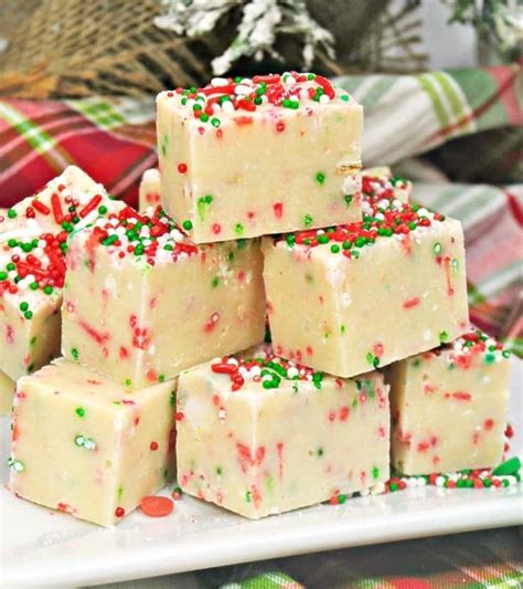 Made in under 30 minutes with ingredients that are common to most. Sugar Cookie Christmas Fudge Recipe - Only 4 Ingredients!