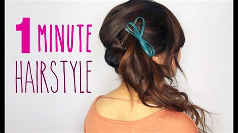 Then, take the rest of the lower hair, and make another ponytail, preferably 2 inches lower than the high ponytail. 1 Min Cute Hairstyle - YouTube