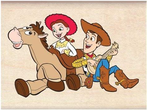 Jessie's best pal horse bullseye is devoted to her and with a mere whistle comes galloping. Disney Wood Mounted Rubber Stamp: Toy Story Woody, Bullseye, Jessie | Woody toy story, Toy story ...
