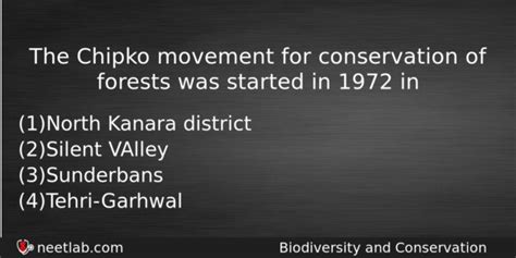 Due to rapid urban development projects like construction of dams & roads, a large number of trees were being cut down in uttarakhand. The Chipko movement for conservation of forests was ...