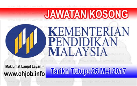 We update jawatan kosong here every day, every hour. Jawatan Kosong KPM - Kementerian Pendidikan Malaysia (26 ...