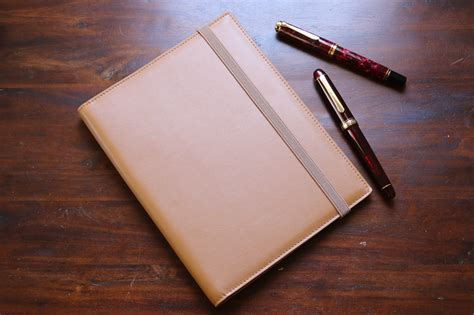 Tan A5 Notebook Leather Cover - PEBBLE STATIONERY CO.