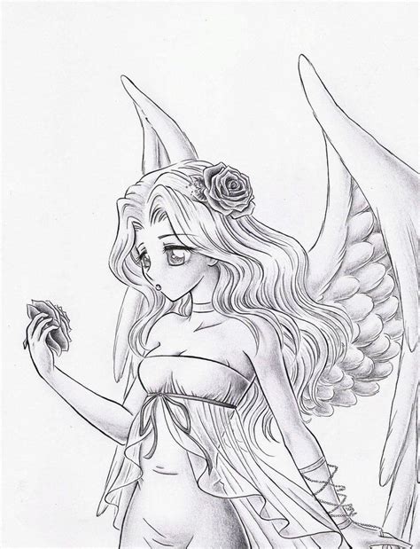 Start by drawing out the two shapes, one for the head, and one for the torso of the angel. White Angel Sketch by ~DayseRosi on deviantART | Angel ...