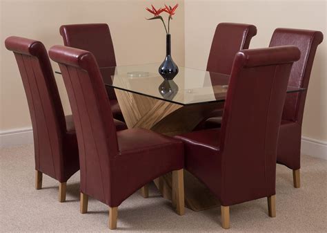 About miami direct furniture 1907 n. Valencia Dining Set With 6 Burgundy Chairs | Modern ...