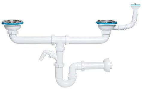 This pipe is the standard size for all kitchen sinks. Double Kitchen Sink Drain Waste P-Trap 115mm Round and ...