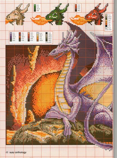 Cross stitch chart, printed in full color. imgbox - fast, simple image host | Dragon cross stitch ...