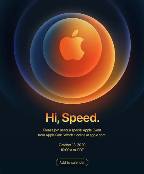 Apple typically announces its events with invites sent out a week in advance, meaning the news should become official later today. ยืนยันจัดงาน Apple Event "Hi, Speed" เปิดตัว iPhone 12 วัน ...