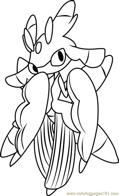 This image is provided only for personal use. Lurantis Pokemon Sun and Moon Coloring Page for Kids - Free Pokemon Sun and Moon Printable ...