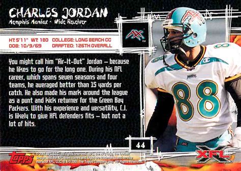 Check spelling or type a new query. 2001 Topps Xfl Charles Jordan #44 on Kronozio