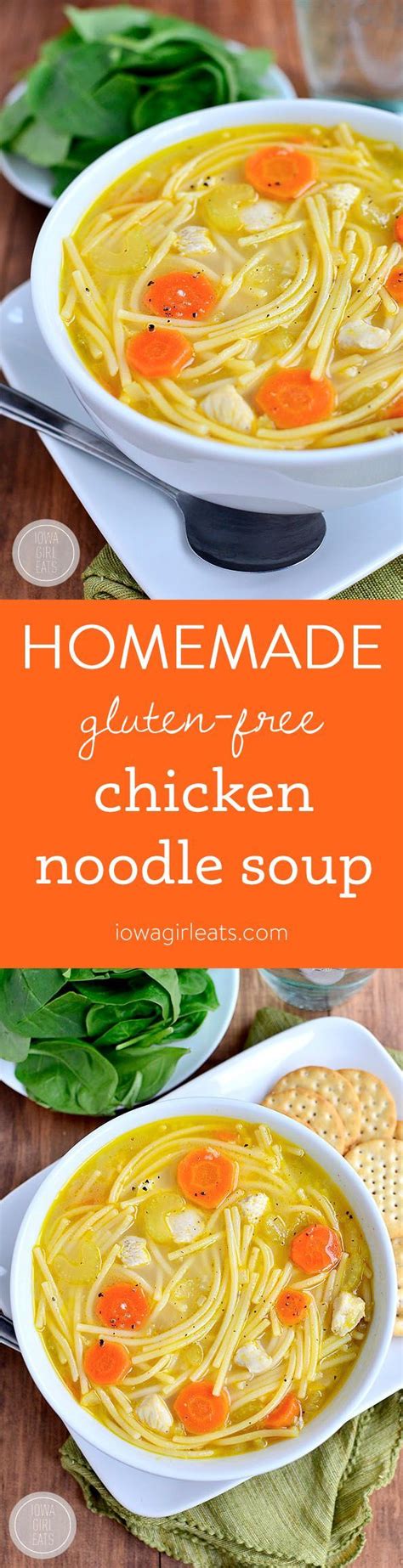 Add the chicken and potatoes and simmer for 5 minutes. Gluten-Free Homemade Chicken Noodle Soup - Iowa Girl Eats ...