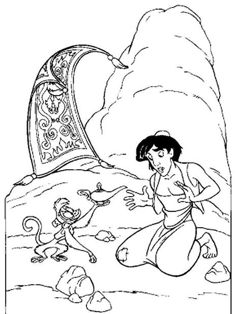 Abu coloring pages for kids. Disney Coloring Pages : Aladdin and Abu | Cartoon Coloring ...