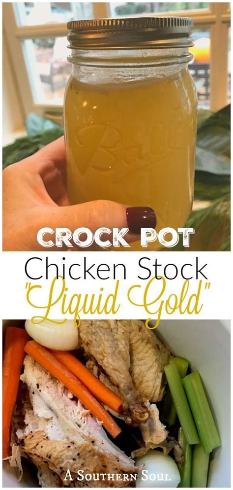 How long to cook chicken breast in the slow cooker depends on the temperature. Crock pot chicken stock is "liquid gold" that saves money ...