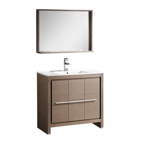 What is a bathroom vanity cabinet? 35.5 Inch Gray Oak Single Sink Bathroom Vanity Set | On Sale